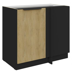 Dulap inferior de bucătărie Carminia 105 ND 1F BB (stejar cremona + negru)