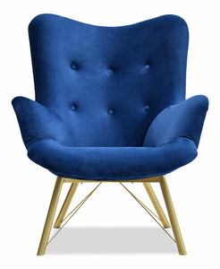 Relaxačné kreslo Dawntawn (tmavomodrá + zlatá)