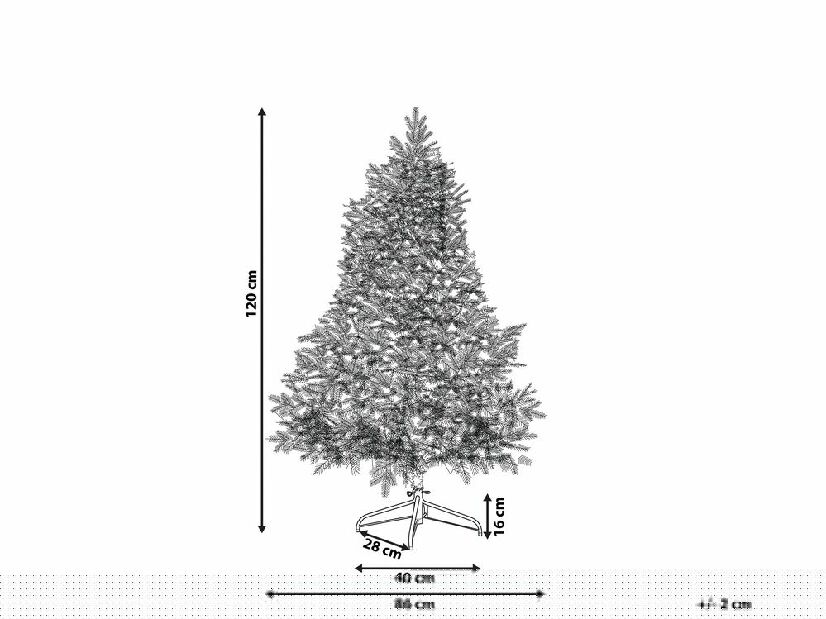 Pom de Crăciun 120 cm Truett (verde) (cu iluminat)