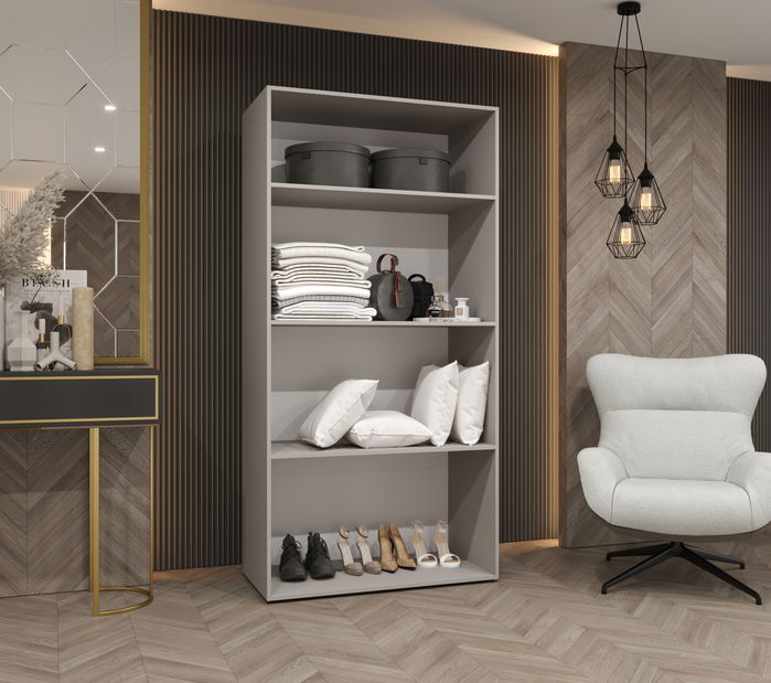 Dulap de haine 100 cm Parna 2 (Cașmir + Argintiu)