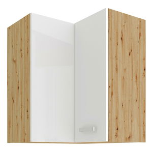 Horná rohová kuchynská skrinka Arryn 60x60 GN-72 2F (90°) (korpus: dub artisan / front: lesk biely)