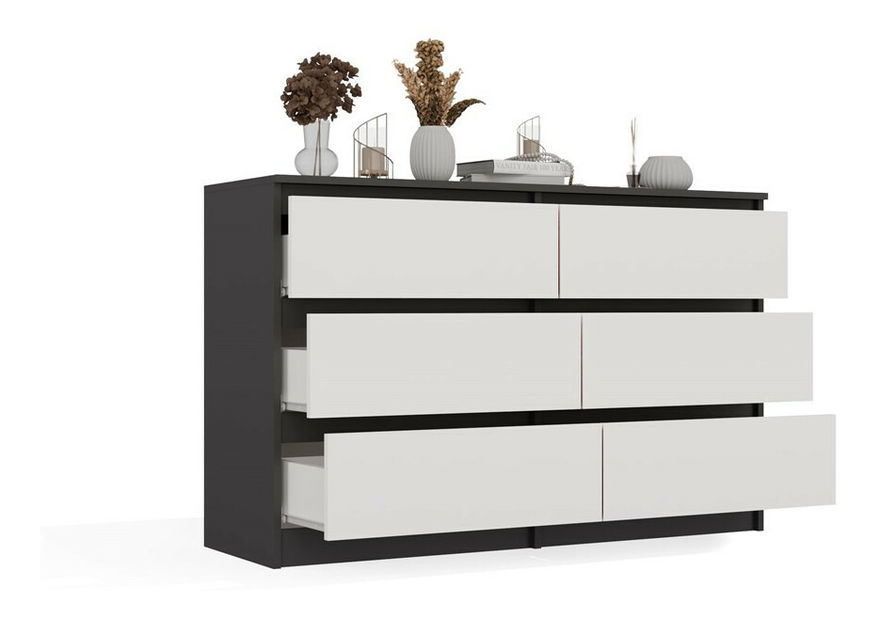 Komód Musecalo 6 120 (antracit + fehér)