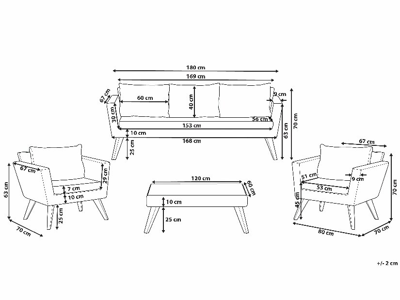 Set canapele pentru grădină Victoria Xl (maro)