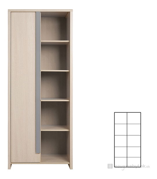 Polcos szekrény Carl REG1D/80