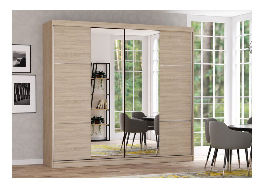 Ruhásszekrény Mebur 36 230 (Sonoma tölgy + Sonoma tölgy + Tükör)