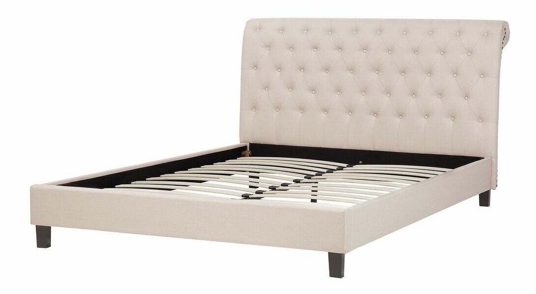 Pat matrimonial 180 cm Rainis (bej) (cu somieră)