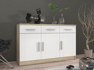 Comodă Merasoja (stejar sonoma + alb)