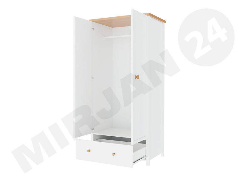Ormar za garderobu Kokos KS-1 (bijela + hrast nash)