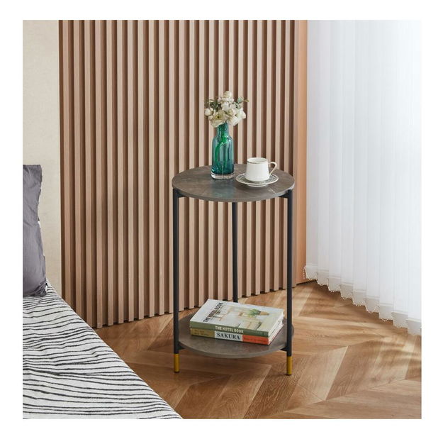 Dohányzóasztal Galio (szürke márvány + fekete)