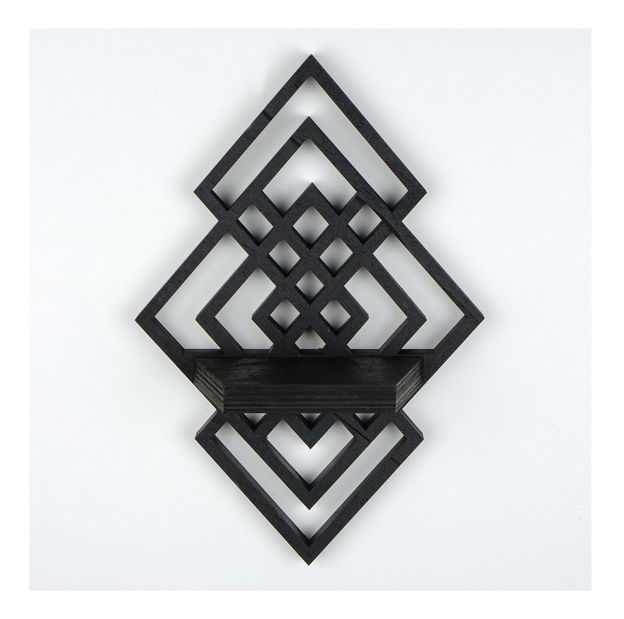 Dekoratívna nástenná polica Vanute 3 (čierna) 