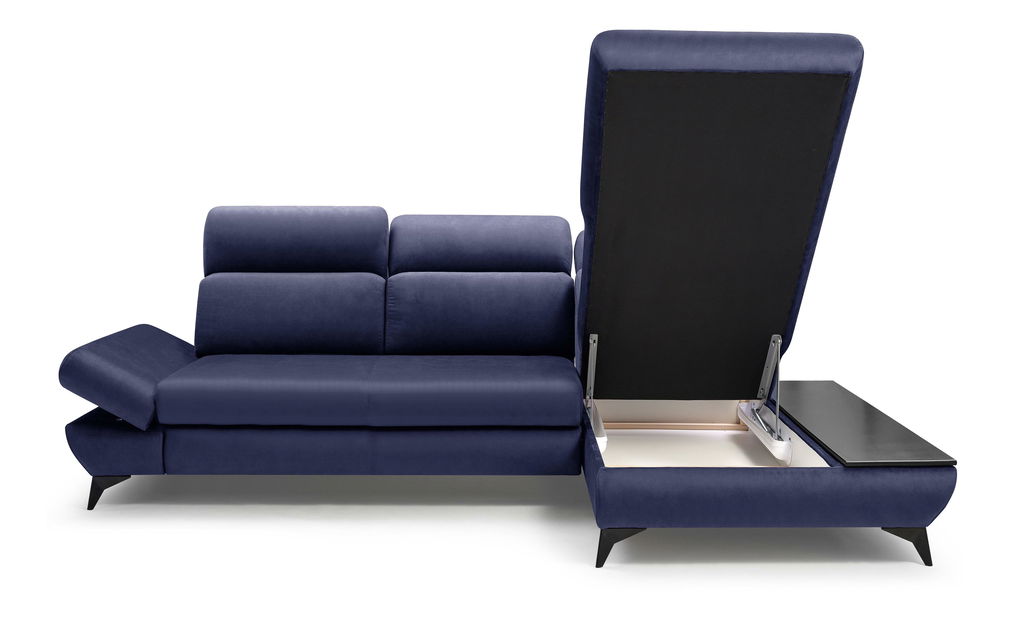 Rohová sedacia súprava Titan (tmavomodrá) (P)