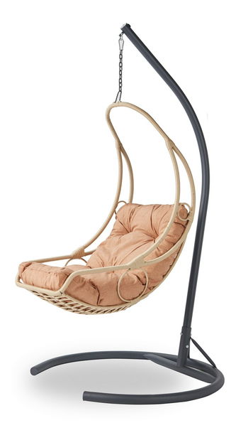 Záhradná hojdacia stolička Flora (béžová + čierna)