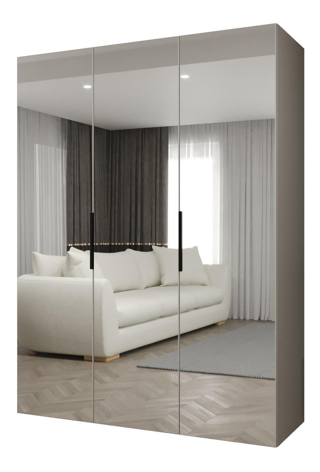 Dulap de haine 150 cm Mirabella 3 (Cașmir + Negru)