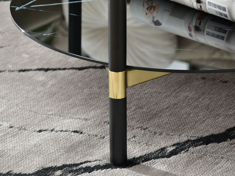 Măsuță de cafea Ontario (marmură neagră + negru)