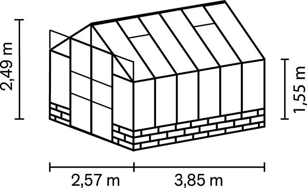 Stil clasic Greenhouse Cassandra 9900 (sticlă securizată + aluminiu anodizat)