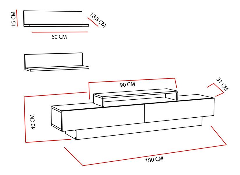 Mobilier living Luccas (Alb) 