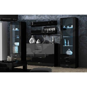 Mobilier living III Born (negru + Negru lucios)