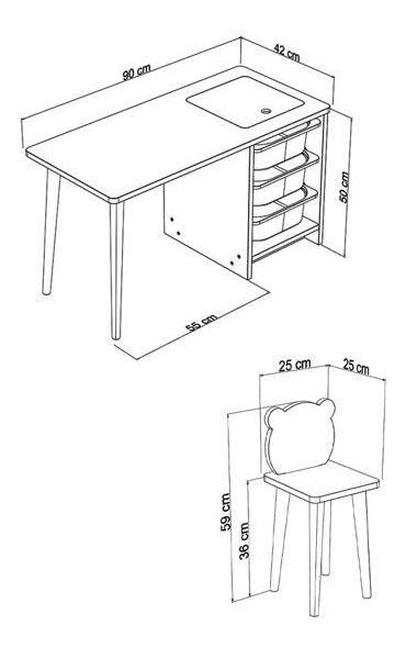 Măsuță pentru copii cu scaun Sonka 1 (alb + gri)