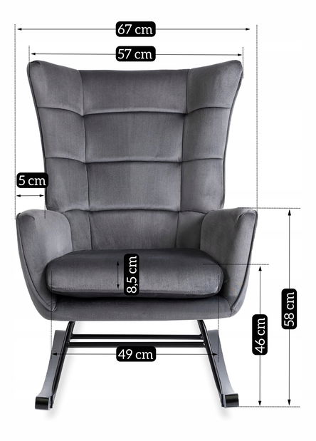 Hojdacie kreslo Jasusas (tmavosivá) 