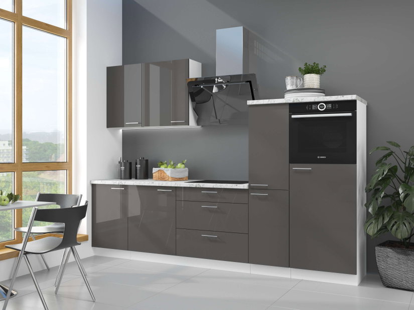 Dulap de bucătărie pentru alimente Lavera 40 DK 210 2F (alb + gri lucios)