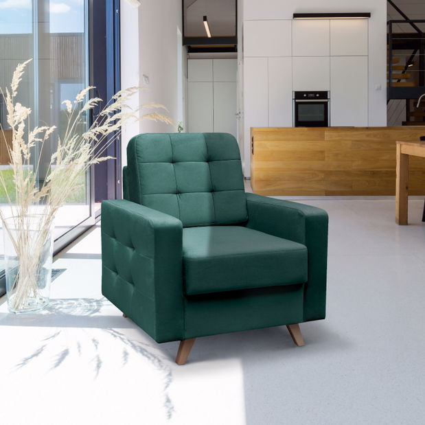 Relax fotel Merina (smaragdzöld + dió)
