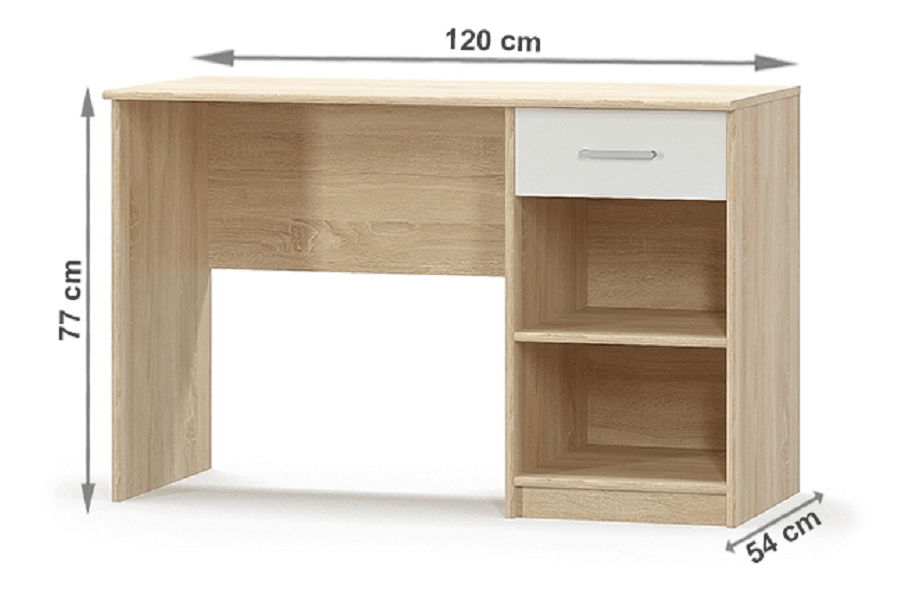 PC stolić Thornham 1S (hrast sonoma + bijela) *rasprodaja