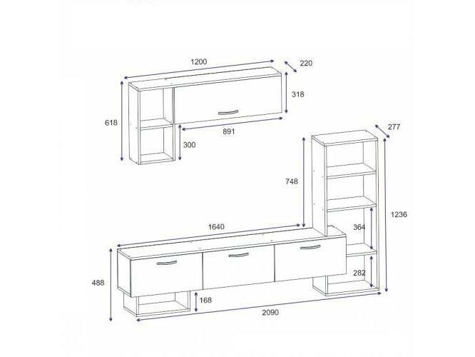 Mobilier living Vipado (Nuc + negru) 