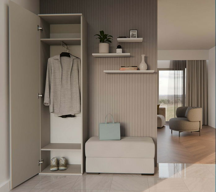 Šatníková skriňa Dialogos 1 (kašmír) (so zrkadlom)