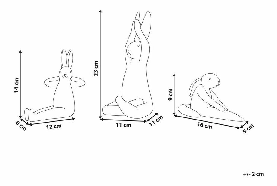Dekoratívna figúrka 3 ks Brizy (biela) *výpredaj