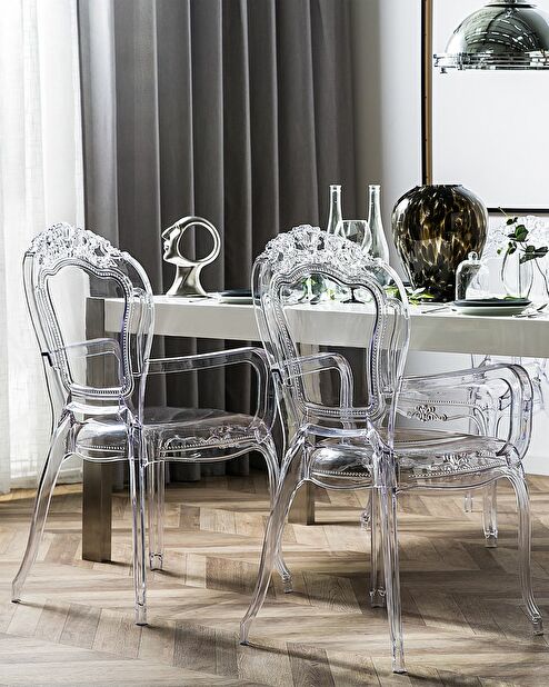 Set 2 buc. scaune de sufragerie VITTON II (transparent)