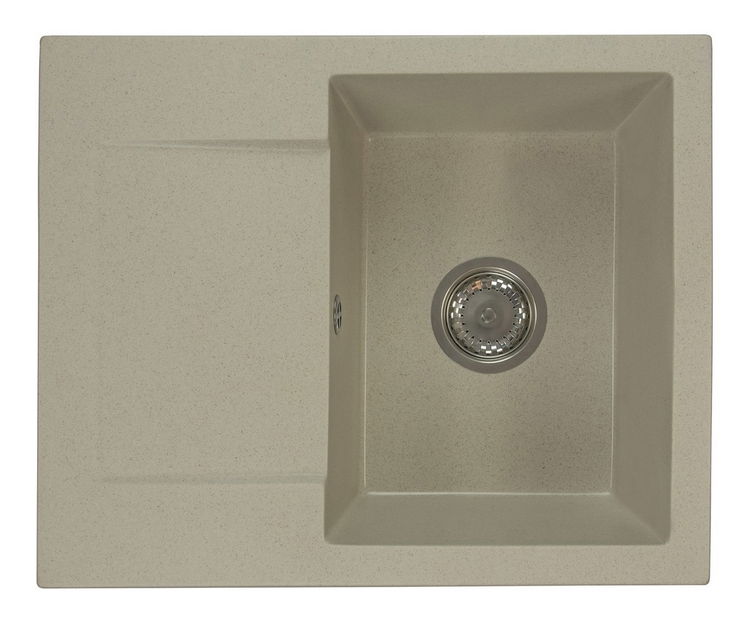 Chiuvetă de bucătărie Dalgam (bej) (cu 2 orificii pentru robinet) (S)