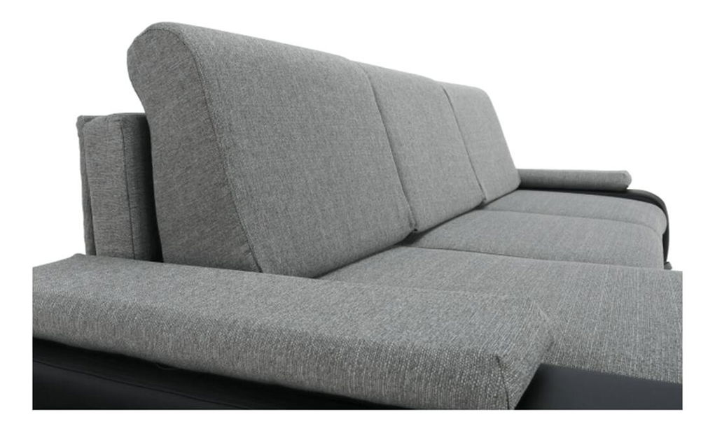 Rohová sedačka Carmen NEW (L) (ekokoža čierna + sivá látka)