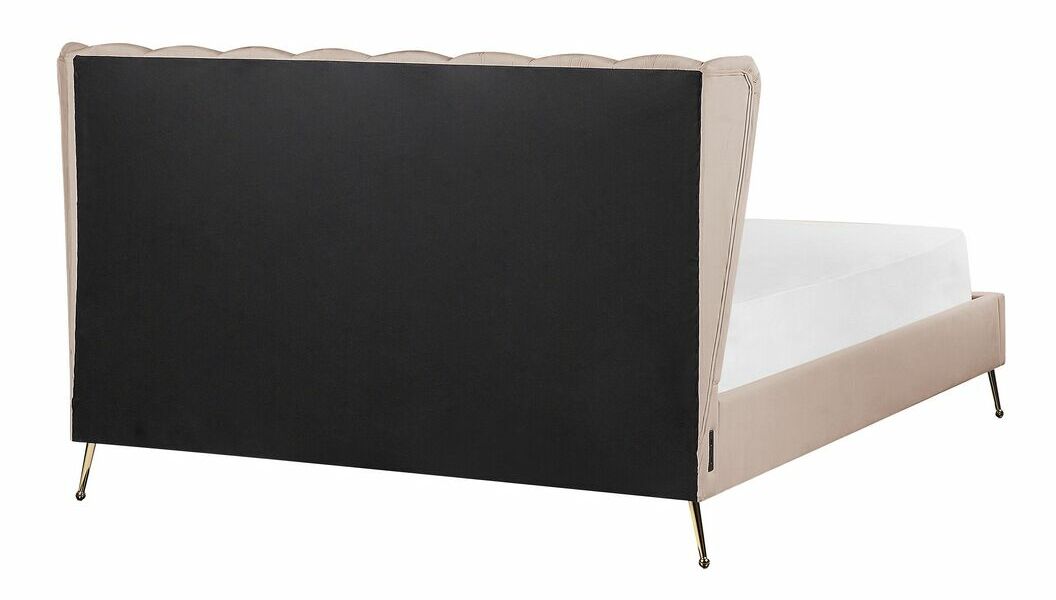 Pat matrimonial 160 cm Mirabell (gri bej) (cu somieră) (cu port USB)