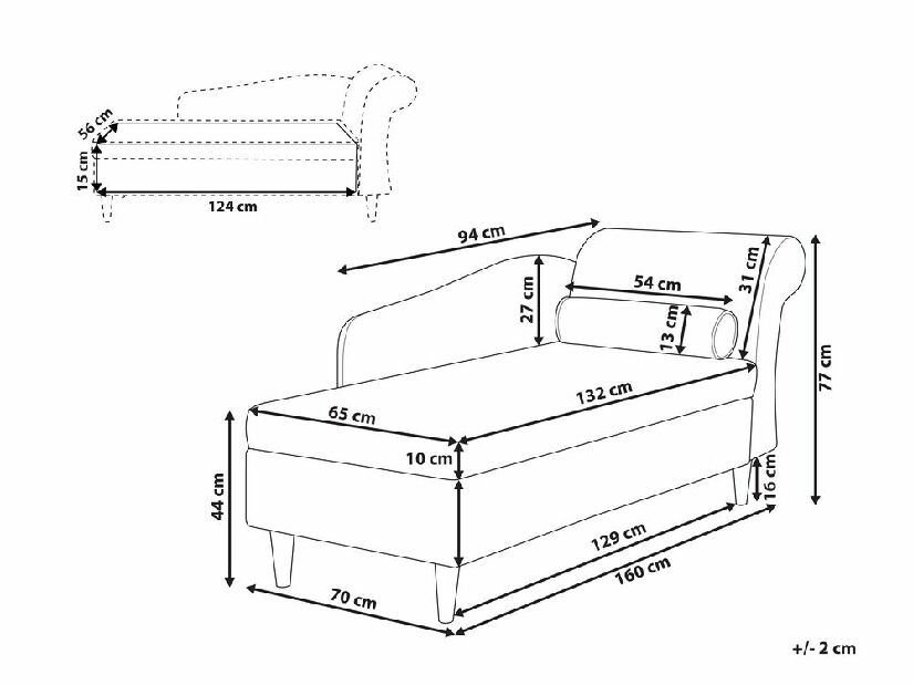 Sofa LUISSIANA (tekstil) (plava) (D)