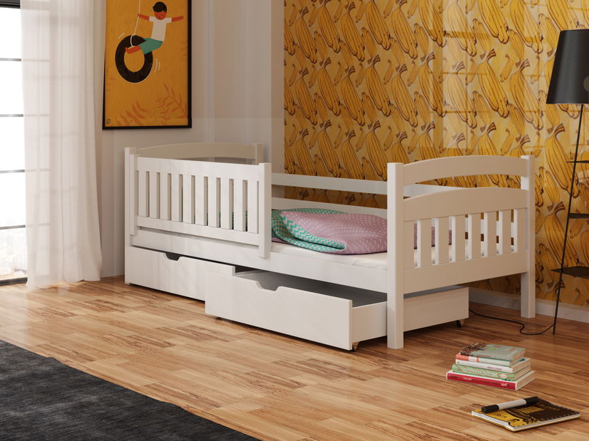 Detská posteľ 80 x 180 cm Phil (s roštom a úl. priestorom) (biela)