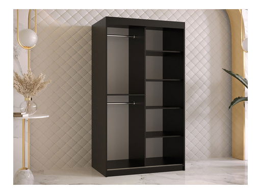Ormar za garderobu Monte 1 (crna + tamni orah)