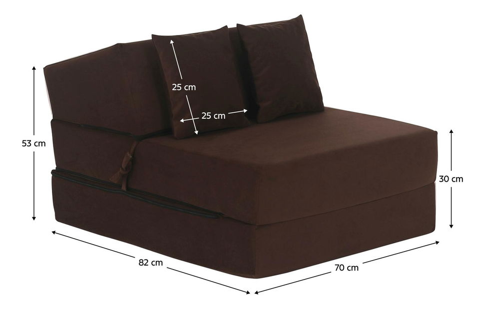 Fotelja ​​na razvlačenje Plantearan (tamno smeđa) 