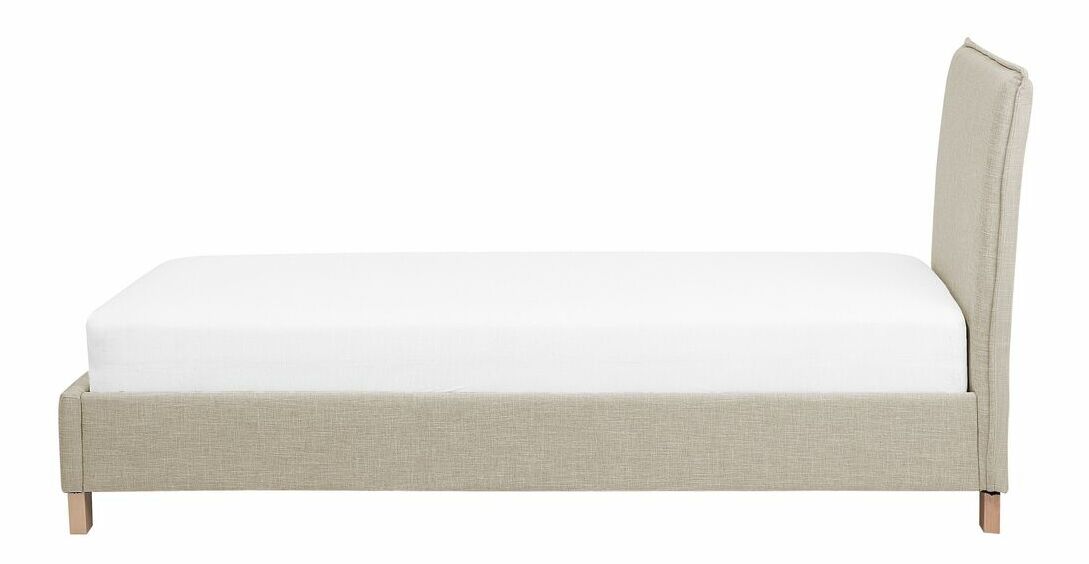 Pat de o persoană 90 cm SANCHEZ (cu somieră) (bej)