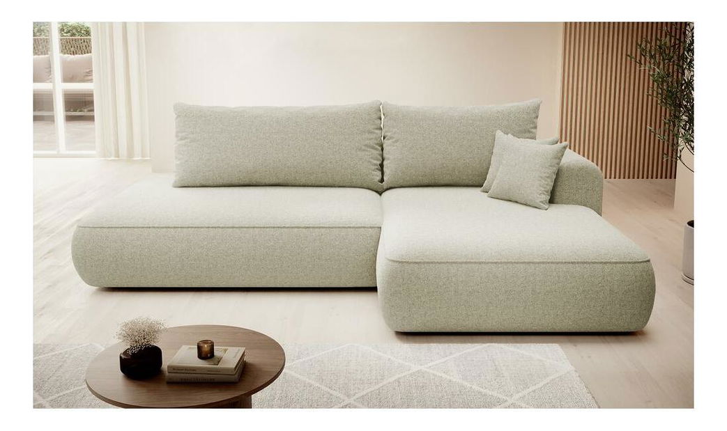 Rohová sedacia súprava Fergie (P) (krémová + čierna)