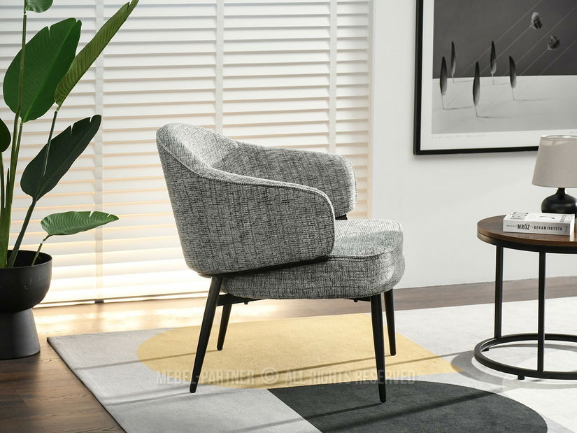 Kreslo Alfredo (sivá + čierna)