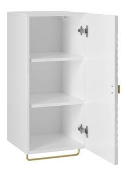 Fürdőszoba szett Madrealla I (fehér + fényes fehér + arany) (szifonnal)