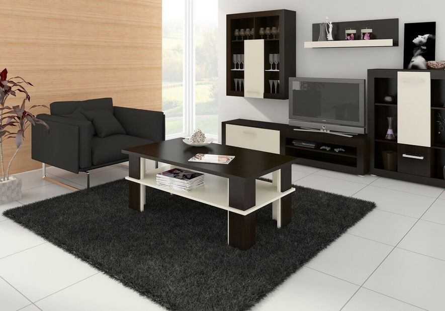 Konferenčný stolík Futura 2 (wenge + krém)