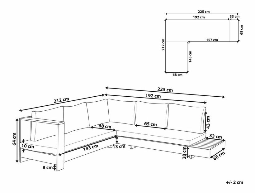 Canapea de grădină Maretta (lemn deschis)
