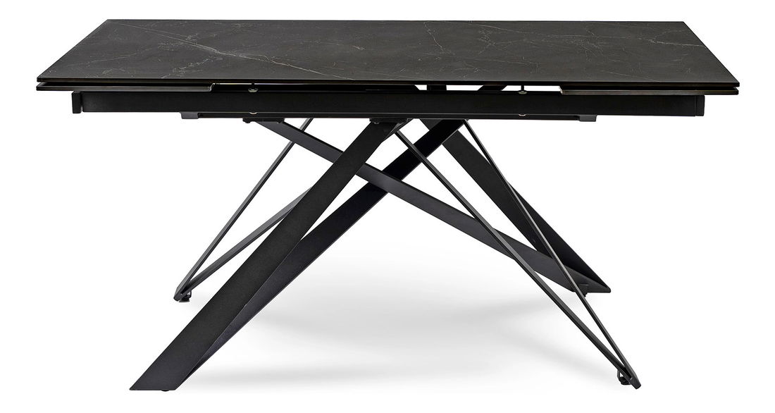 Rozkladací jedálenský stôl Maximus (čierna) (pre 6-8 osôb)