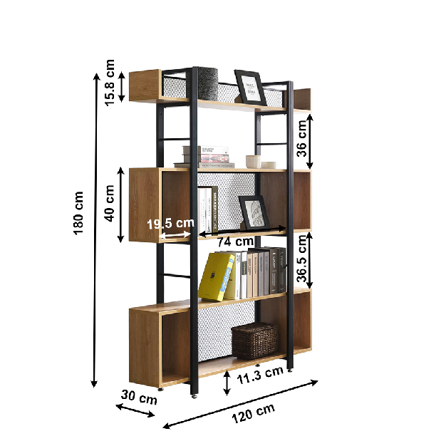 Raft Kelama Typ 3 (negru + acacia)