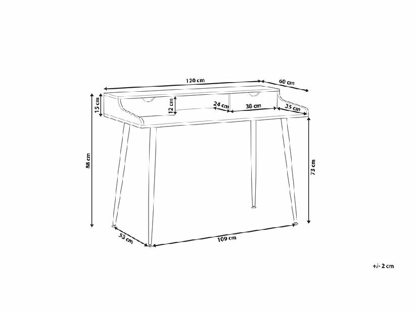 Pisaći stol LEENOR (120 x 60 cm) (MDF) (svijetlo drvo)