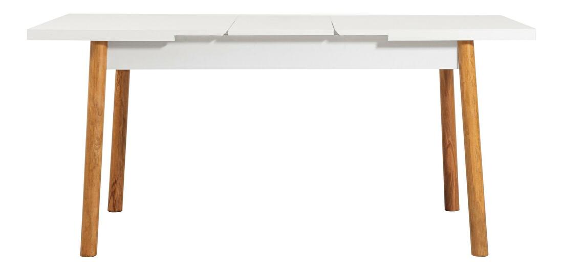 Masă de sufragerie extensibilă Dobuse 1 (alb + pin atlantic) (pentru 4 persoane)