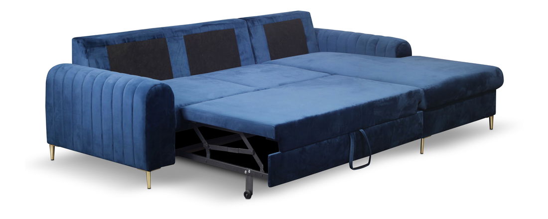 Rohová sedacia súprava Monique (tmavomodrá) (P)