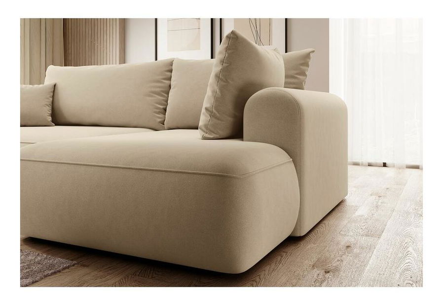 Sarokkanapé Olivo II (J) (közepes bézs + fekete)