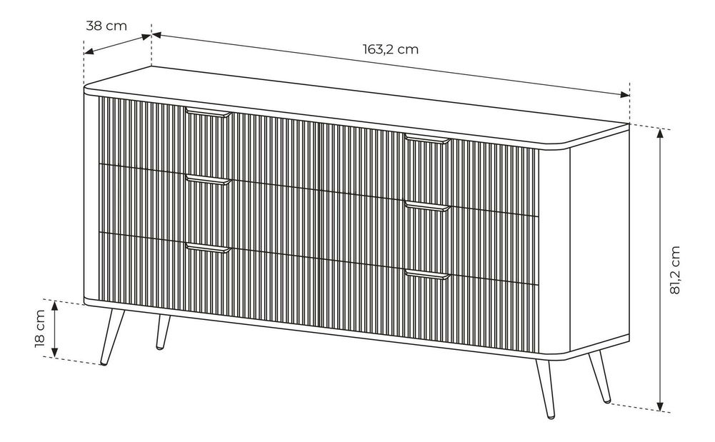Komoda Lethe I (crna)